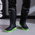 雨鞋男款防雨防水鞋高筒防滑收口工作胶鞋冬天加绒棉保暖雨靴 中筒黑绿色(标准码) 43