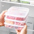 菲典森品牌冰箱肉类保鲜盒肉丝盒专用收纳盒食品级冷冻室子备菜盒 低款1100ml一个装