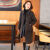 兰尼诗菲（轻奢高档）韩系设计感中长款毛呢大衣女士2023冬季新款百搭外套 青咖格 L 建议125-135斤