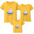 明地一族出行祝福帆船字母衫送礼物亲子装夏一家三四口全家装棉质短袖T恤 黄色 女3XL