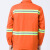 品之德 长袖工作服套装市政环卫绿化劳保服橘色长袖荧光绿反光条185