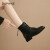 达芙妮（DAPHNE）英伦风马丁靴女款2024新款冬季系带显脚小短靴中筒瘦瘦靴子 黑色 (280g绒) 35