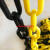 塑料胶链 警示路障路锥雪糕筒连接件安全隔离防护链 黄黑色闭口25米/包