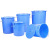 幸蕴 大号塑料圆桶 圆形收纳桶 大容量酒店厨房垃圾桶储水桶 蓝色50L带盖