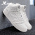 特步（XTEP）男鞋新款高帮板鞋皮面防水休闲鞋运动鞋男潮 0001帆白 40