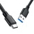 绿联（UGREEN）USB3.0转Type-C数据线 适用华为荣耀三星小米安卓手机 US184 0.5米 黑色20881