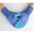 耐磨塑胶劳保手套浸胶带胶乳胶防水耐油防滑劳动工作工地胶皮 蓝色压纹手套（12双） 均码