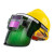 电焊安全帽 面罩焊工专用安全帽款变光电焊防护罩 脸部电 真彩PC铝架小镜片变光款+黄安全 帽