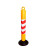 橡胶不倒翁警示柱反光塑料道路隔离柱路桩隔离交通防撞 橡塑底座两侧带环高80CM黄体红