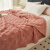 浪莎（LangSha）牛奶绒毛毯办公室午睡小毯子沙发盖毯法兰珊瑚绒空调薄毯床上盖被 华夫绒-豆沙(不掉毛可铺可盖) 1X1.5M