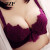 XPZP品牌无钢圈文胸小胸加厚聚拢上托侧收文胸套装蕾丝性感内衣女胸罩 紫色 34A/75A(配内裤)