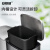 安赛瑞 不锈钢分类脚踏式垃圾桶商用双桶垃圾桶欧式脚踩带盖大号垃圾桶 室内外连体分类垃圾箱60L 24409