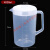 量杯 塑料 量杯量桶有盖子塑料透明带刻度厨房烘焙奶茶机油5000mlMSY 白盖4000ml