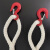 带钩两头扣尼龙吊绳起重美式吊钩吊装绳吊车行车白色圆耐磨吊装绳 双钩3吨3米