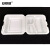 安赛瑞 一次性打包快餐盒 加厚三格可降解外卖连体带盖 23×23×7.2cm150个白 25072