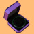 紫色八角绒布首饰盒戒指盒项链盒耳钉盒吊坠盒手镯盒礼品盒 紫色八角绒布手镯盒方形黑底色 00425
