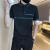 余潮（YUCHAO）Polo衫男装夏季短袖织带设计大码翻领男士痞帅半截袖衣服T0240 黑色 M 100-115斤