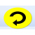 电转向警示贴纸顺时针旋转方向箭头标志贴圆形标签械安全标识 黄色顺时针电旋转 4x4cm