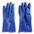 赫思迪格 颗粒止滑手套 耐磨耐油耐酸碱 棉毛浸塑手套 虎口加固 防滑手套 蓝色5双 JG-1681