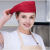 厨师帽子男纯色系贝雷帽服务员帽子火锅餐厅咖啡厅帽子女厨房工作 黑拼红--贝雷帽