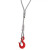 启宙 钢丝绳吊钩套装 起重钢丝绳带吊钩压制钢丝绳 一套价 单钩5T-1米 