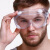 护目镜工业 防沙眼镜 防护 防风镜骑行防尘 透明劳保眼罩 透明防护眼镜+眼镜袋
