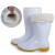 鸣固 雨靴 防滑耐油保暖高筒白色加棉牛筋底雨鞋 41码 MG-ZB-4630-1