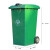 240L360L环卫挂车铁垃圾桶户外分类工业桶大号圆桶铁垃圾桶大铁桶定制 绿色 1.5mm厚带轮无盖