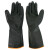 赫思迪格 工业清洁黑色乳胶手套 耐油防水防滑作业劳保手套  45cm 5双 JG-1700