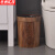 京洲实邦【14升方形白色】复古仿木纹垃圾桶ZJ-0117