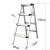 小巨人梯子多功能伸缩人字梯家用铝合金加厚折叠梯便携工程升降梯 四步折叠梯高100厘米