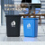 商用无盖厕所卫生间大容量户外餐饮厨余方形厨房大号垃圾桶 10L蓝色长方形桶