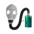 LISM防毒面具长管呼吸器化工全面罩橡胶滤毒罐导气管 面具+0.5米管+3号罐