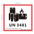 新版 锂金属电池标航空警示标签防火易碎空运封箱贴纸UN3481/3091 通用UN3481(50贴)