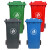冰禹 BYQ-966 加厚大号户外垃圾桶 环卫物业分类垃圾桶 塑料带盖垃圾箱 灰色120L带轮
