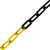 罗德力 8mm塑料警示链条 路锥警戒链防护链安全链 长25米/包 黄黑色
