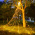led五角星流水瀑布灯圣诞节挂树流星圣诞树庭院装饰品太阳能灯串 低压插电款暖光五角星灯—下垂3.