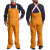 电焊工烧焊工作服焊接隔热防烫保护衣黄色专用衣 黄色背带裤 XXXL