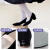 艾舞戈舞蹈鞋女北舞英皇芭蕾民族考级代表性黑色带跟性格舞鞋儿童练功鞋 黑色-棉布-跟2.5cm 34