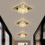 欧普 灯水晶过道灯走廊灯简约现代玄关入户门厅灯LED创意嵌入式通 茶色款5.瓦三色暖+白暗装
