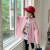 左西女童衬衫2023秋季儿童韩版条纹宽松纯棉长袖衬衣 粉色 110 