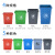 无盖长方形垃圾桶厨房办公室商用分类大号厕所户外环卫垃圾箱 20升北京灰加厚无盖