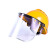 切割打磨烧焊车间电焊工高清加厚加宽面屏耐高温铝包边防焊渣电焊面罩防护面屏安全帽面罩焊帽 黄色 PC面屏(1.0mm厚)