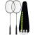 诗迦努羽毛球拍碳素纤维双拍羽毛球套装单进攻耐用型ZP 粉色X700升级碳素手柄2支装