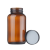 玻璃广口试剂瓶 透明大口螺口瓶 钠钙玻璃大口瓶 棕色溶剂瓶 白盖 棕色 400mL 含黑色PTFE盖