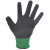 上柯 B2021 发泡手套 浸胶胶皮防滑透气皱纹防护手套工作劳保手套耐磨防滑 黑绿色（12双装）