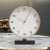 橡树庄园轻奢座钟客厅新中式摆件大时钟酒柜极简风台钟金属创意石英钟表 170072 白面座钟 银色框
