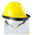 OEMG定制适用LNG加气站耐低温防护面屏防雾防飞溅面罩液氮防冻面屏冲 黄色头盔+面屏+支架