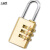 工品库 黄铜挂锁  防盗拉杆箱锁 密码挂锁 行李箱密码锁 背包锁柜门锁 3轮密码（中号2个）