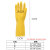 冰禹 BYlf-645 耐酸碱乳胶橡胶手套 劳保家务保洁手套 32cm黄色乳胶 S码（5双）